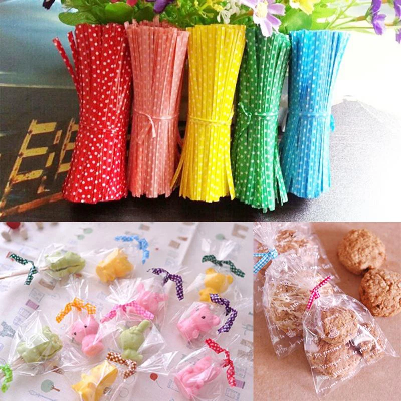 100Pcs/lot Candy Color Dot Print Twist Ties Wire For Cake Pops Sealing Cello Bags Lollipop Gifts Package Fixed Ties New
100Pcs/lot Candy Color Dot Print Twist Ties Wire For Cake Pops Sealing Cello Bags Lollipop Gifts Package Fixed Ties New