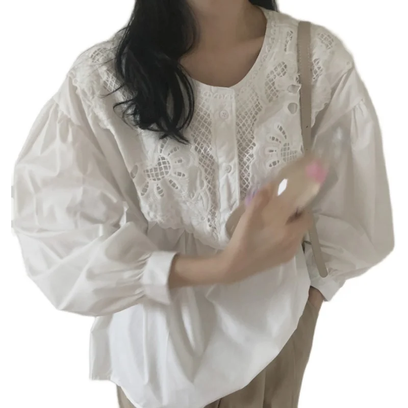 Ppshd Autumn Korean Chic Retro Heavy Industry Sweet Knock Beautiful Greasy Lace Grain Buckle Flower Lantern Sleeve Shirt
Ppshd Autumn Korean Chic Retro Heavy Industry Sweet Knock Beautiful Greasy Lace Grain Buckle Flower Lantern Sleeve Shirt