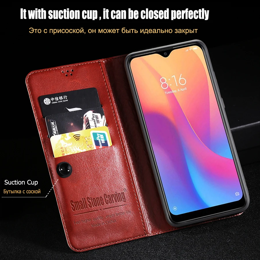 Чехол-книжка для Xiaomi Redmi 9 из искусственной кожи с отделением-бумажником |