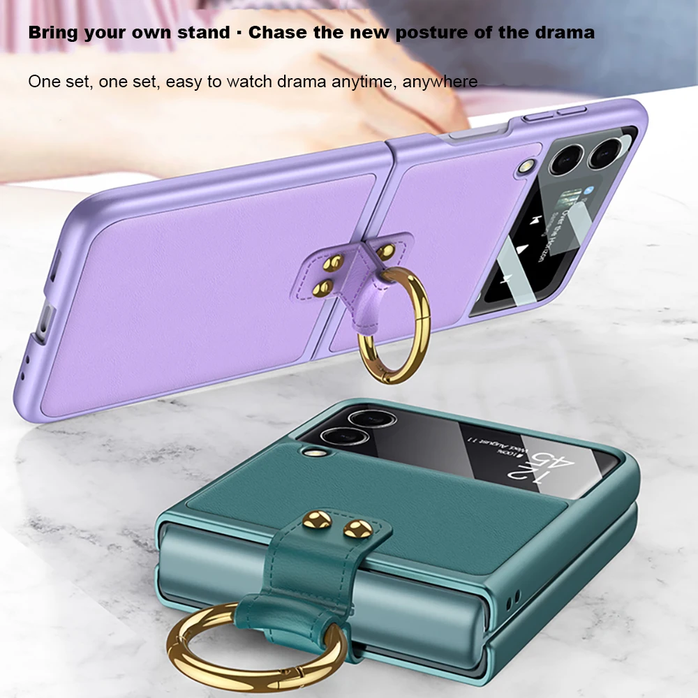 Ultra-thin Case For Samsung Galaxy Z Flip 3 5G With Finger Ring Z Flip3 Shell Holder Stand Hard Shockproof Anti-drop Cover Case
Ultra-thin Case For Samsung Galaxy Z Flip 3 5G With Finger Ring Z Flip3 Shell Holder Stand Hard Shockproof Anti-drop Cover Case