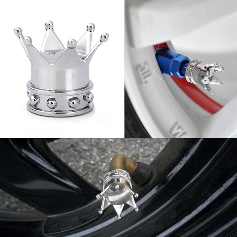4pcs Durable Chrome Crown Car Auto Vehicle Tire Air Valve Stem Screws Cap Cover Wheels Rim Silver Exterior Accessories Universal
4pcs Durable Chrome Crown Car Auto Vehicle Tire Air Valve Stem Screws Cap Cover Wheels Rim Silver Exterior Accessories Universal
