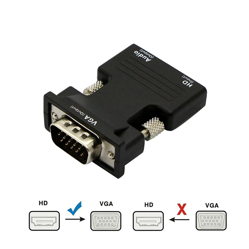 HDMI-compatible Female to VGA Male Converter 3.5mm Audio Cable Adapter 1080P FHD Video Output for PC Laptop TV Monitor Projector
HDMI-compatible Female to VGA Male Converter 3.5mm Audio Cable Adapter 1080P FHD Video Output for PC Laptop TV Monitor Projector