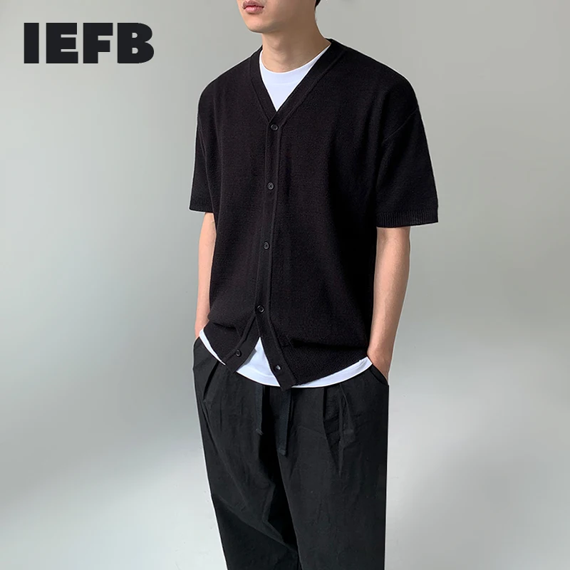 Кардиган IEFB с коротким рукавом, однобортная вязаная футболка, Мужская Корейская трендовая модная простая свободная летняя тонкая футболка ...
Кардиган IEFB с коротким рукавом, однобортная вязаная футболка, Мужская Корейская трендовая модная простая свободная летняя тонкая футболка ...