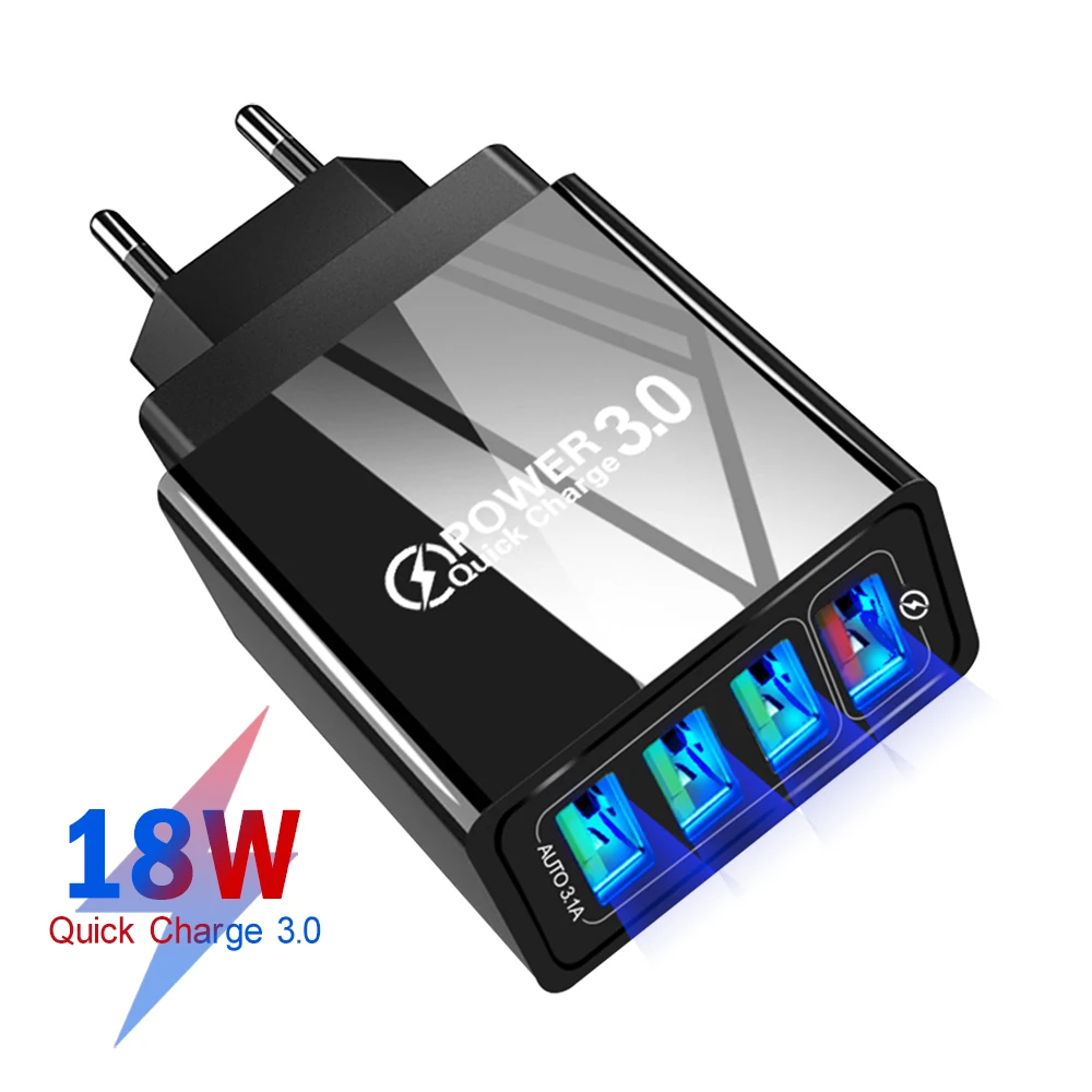 EU/US Plug USB Charger 3A Quik Charge QC3.0 Mobile Phone Charger For iPhone 11 12 X Samsung Xiaomi 4 Port 45W Fast Wall Chargers
EU/US Plug USB Charger 3A Quik Charge QC3.0 Mobile Phone Charger For iPhone 11 12 X Samsung Xiaomi 4 Port 45W Fast Wall Chargers