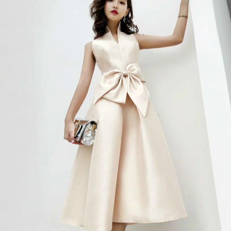 YICIYA 2021 The New women dress Solid color sleeveless v-neck Bow decoration Prom party Elegant atmosphere Evening dress
YICIYA 2021 The New women dress Solid color sleeveless v-neck Bow decoration Prom party Elegant atmosphere Evening dress