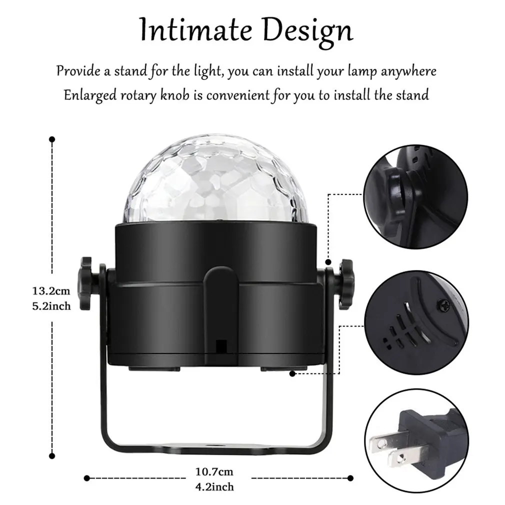 6-Color Mini Disco Stage Crystal Magic Led Stage Ball Light Lamp With Voice Remote Voice Control Beauty
6-Color Mini Disco Stage Crystal Magic Led Stage Ball Light Lamp With Voice Remote Voice Control Beauty