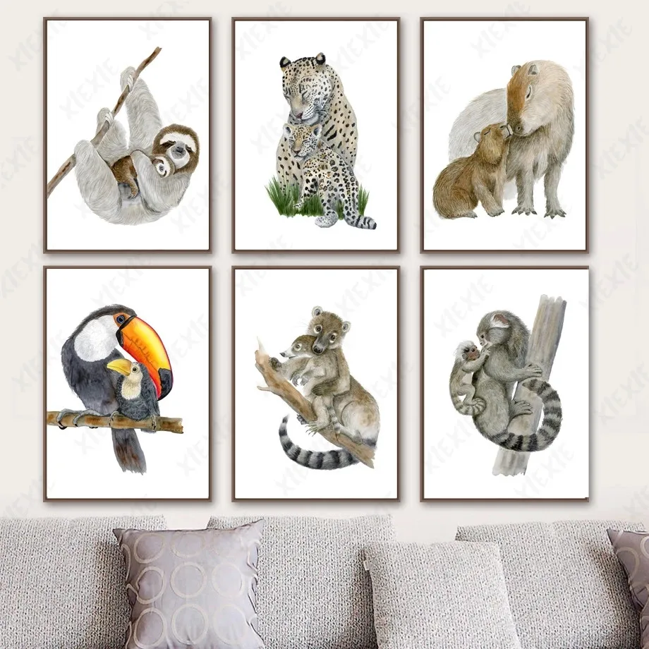 Animal Hug Wallpaper Family Canvas Painting Parent-Child Art Mother Love Poster Craft Picture Print Home Bedroom Decoration
Animal Hug Wallpaper Family Canvas Painting Parent-Child Art Mother Love Poster Craft Picture Print Home Bedroom Decoration