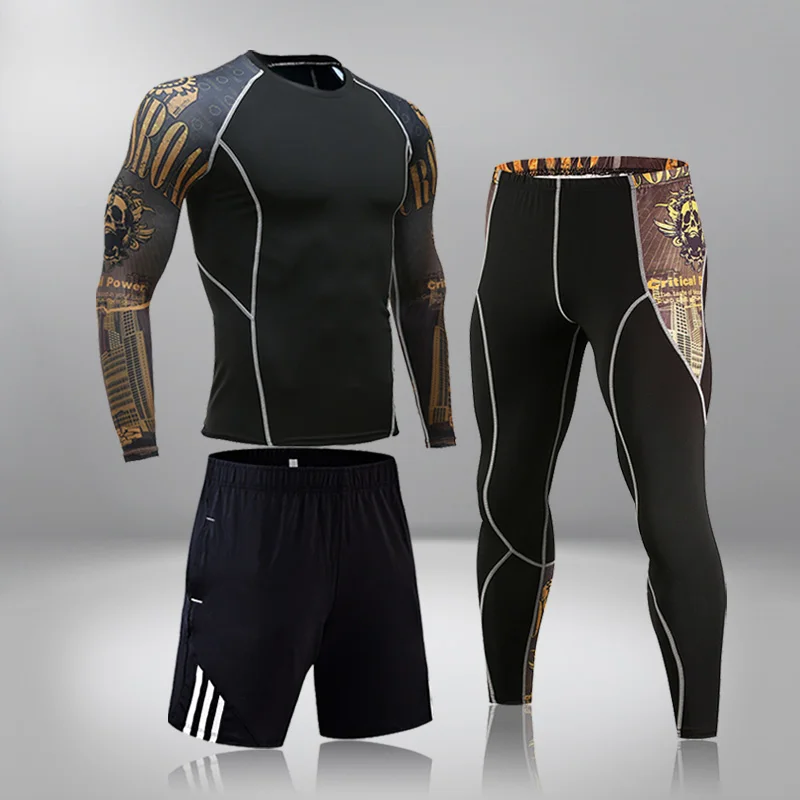 High-End Men's Brand Sports Riding 3 Set MMA Tactical Leggings Solid Color Clothing Compression Fitness Long Johns Winter Suit
High-End Men's Brand Sports Riding 3 Set MMA Tactical Leggings Solid Color Clothing Compression Fitness Long Johns Winter Suit
