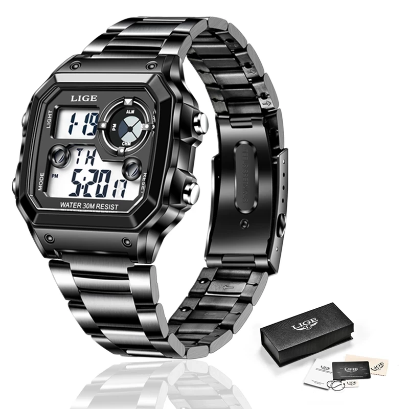 LIGE 2021 новые роскошные Брендовые мужские часы военные цифровые спортивные