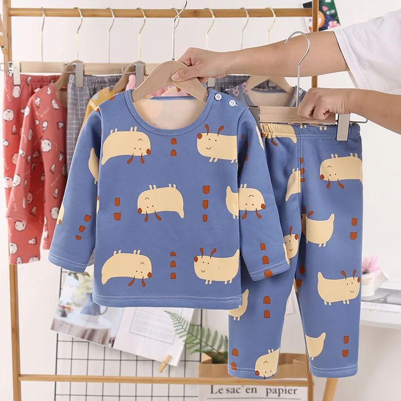 Children's Thermal Underwear Suits Baby Boys Girls Cute Cartoon Clothes Autumn Winter Plus Velvet Thickened Pajamas Trouser Out
Children's Thermal Underwear Suits Baby Boys Girls Cute Cartoon Clothes Autumn Winter Plus Velvet Thickened Pajamas Trouser Out