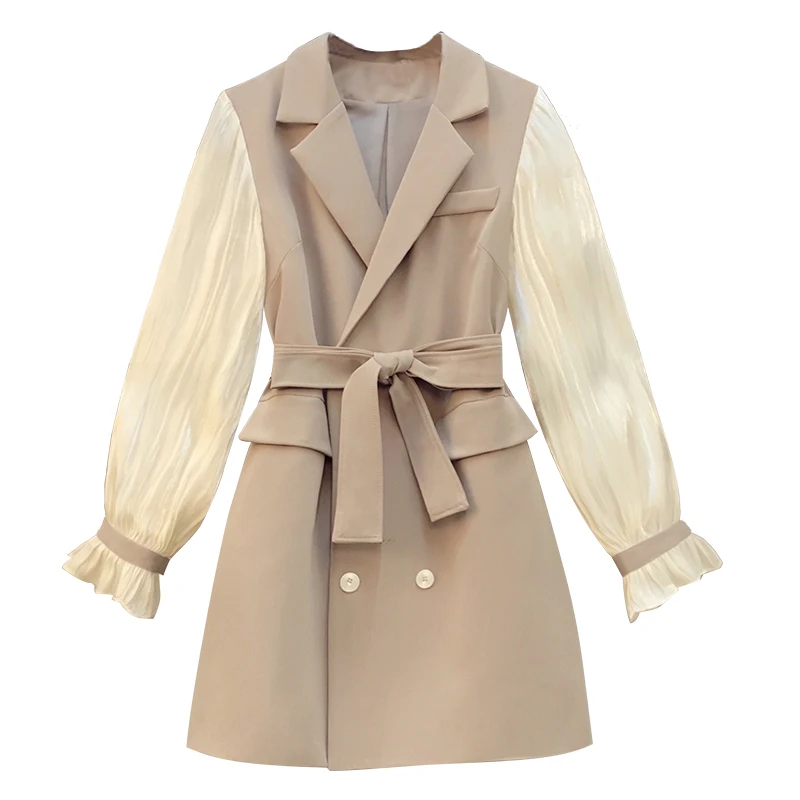 Large women's autumn 2020 new fat sister splicing suit collar double breasted waist waist show thin temperament dress
Large women's autumn 2020 new fat sister splicing suit collar double breasted waist waist show thin temperament dress