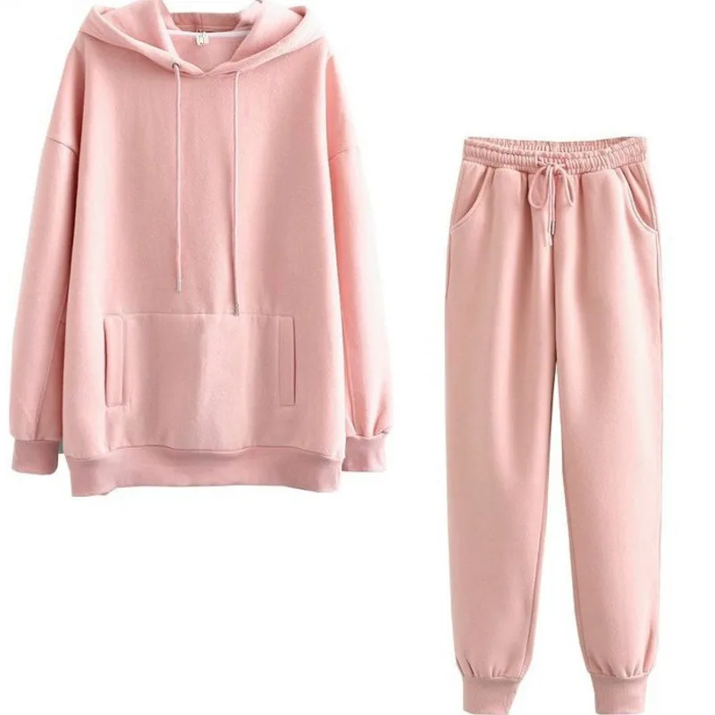 Women 2 Piece Set Sportwear Suit Solid Outfits 2021 Autumn Fashion Hooded Sweatshirt Elastic Waist Long Pants Casual Tracksuit
Women 2 Piece Set Sportwear Suit Solid Outfits 2021 Autumn Fashion Hooded Sweatshirt Elastic Waist Long Pants Casual Tracksuit