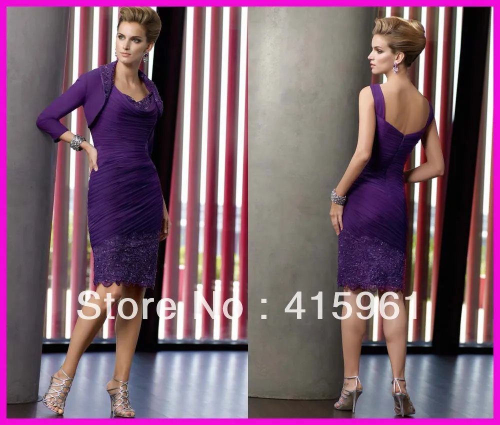 vestidos de madrina con chaqueta Purple Short Straight Beaded Lace 2018 Mother of Bride Dresses With Jacket 
vestidos de madrina con chaqueta Purple Short Straight Beaded Lace 2018 Mother of Bride Dresses With Jacket