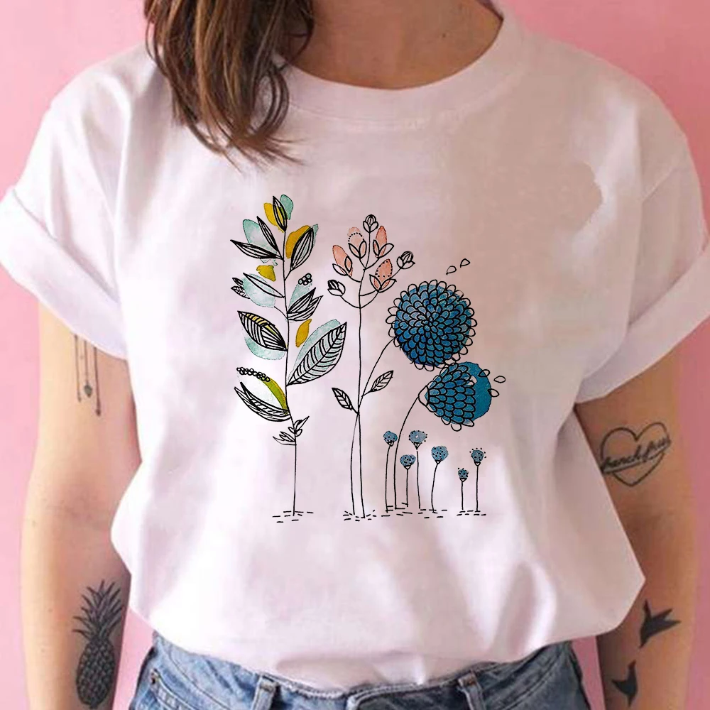 Women's Tee Shirt Loose Exquisite White Cartoon Tshirt Trendy Lines Of Flowers Printed Popular Tumblr Mujer Streetwear Tops Tee
Women's Tee Shirt Loose Exquisite White Cartoon Tshirt Trendy Lines Of Flowers Printed Popular Tumblr Mujer Streetwear Tops Tee