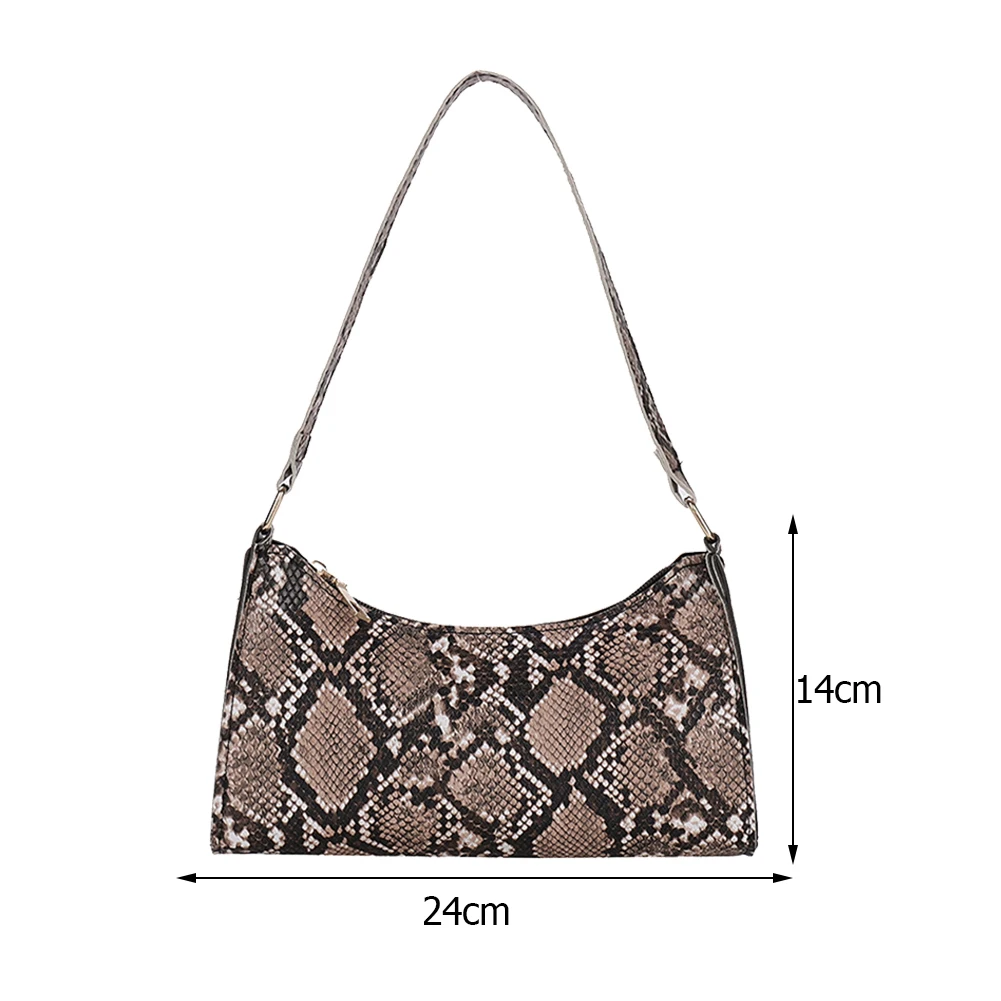 

2021 Serpentine Pattern Small Shoulder Bag For Women PU Leather Snake Print Underarm Bags Female Mini Tote Bags bolso movil