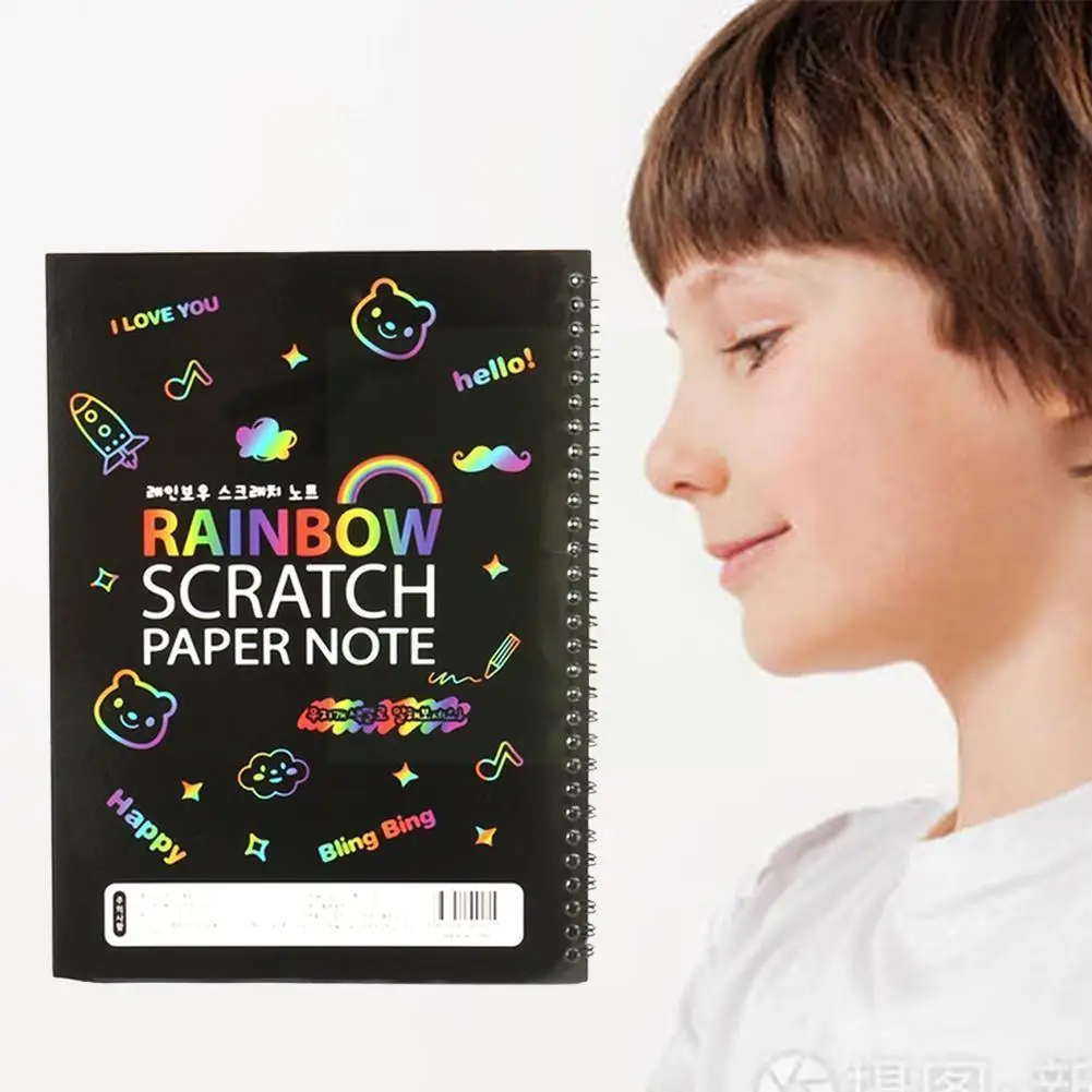 Magic Color Rainbow Scratch Art Paper Notebook Fully Depressurize Toys Painting DIY Gifts Doodle Coloring Drawing Black
Magic Color Rainbow Scratch Art Paper Notebook Fully Depressurize Toys Painting DIY Gifts Doodle Coloring Drawing Black