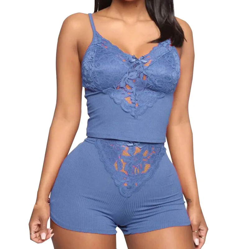 Sexy Women Lace Pijama Sets Sleeveless Strap Sleepwear 2Pcs Trim Satin Top Nightwear NightGowns Lingerie Pajama Sets
Sexy Women Lace Pijama Sets Sleeveless Strap Sleepwear 2Pcs Trim Satin Top Nightwear NightGowns Lingerie Pajama Sets