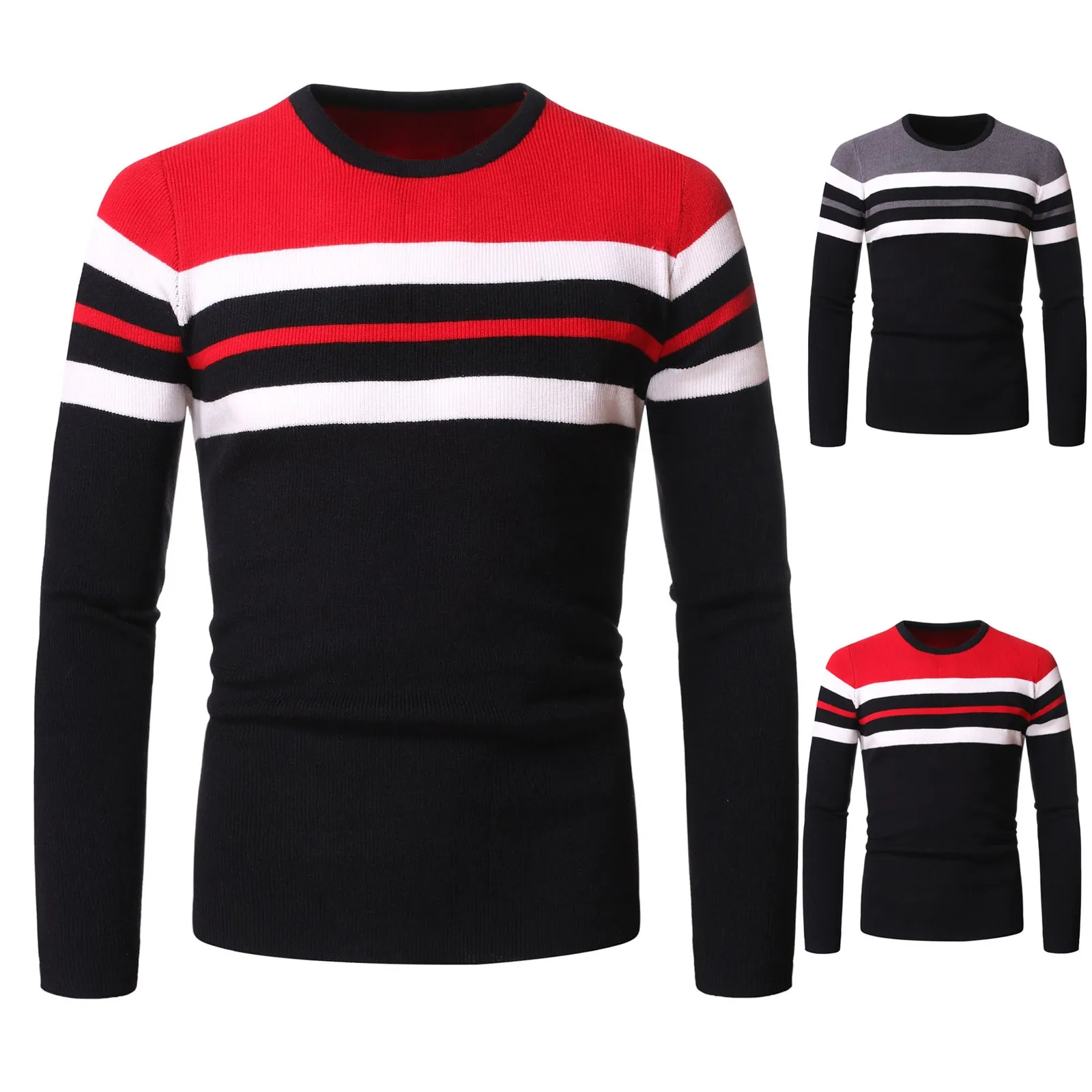 Men's Round Neck Sweaters Comfy Simple High Quality Sweaters Knitted Pullover Color Block Sweater Pullover Top Свитер Мужской
Men's Round Neck Sweaters Comfy Simple High Quality Sweaters Knitted Pullover Color Block Sweater Pullover Top Свитер Мужской