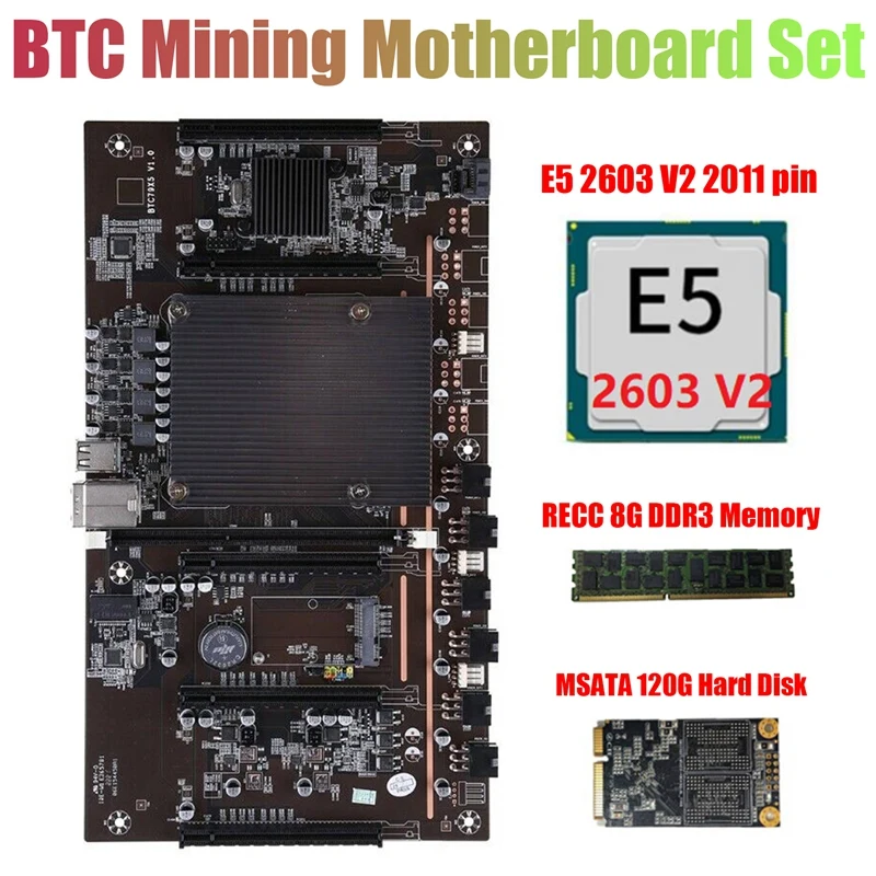 X79 H61 BTC Miner Motherboard 5X PCIE Support 3060 3070 3080 Graphics Card with E5 2603 V2 CPU RECC 8G DDR3 RAM 120G SSD
X79 H61 BTC Miner Motherboard 5X PCIE Support 3060 3070 3080 Graphics Card with E5 2603 V2 CPU RECC 8G DDR3 RAM 120G SSD