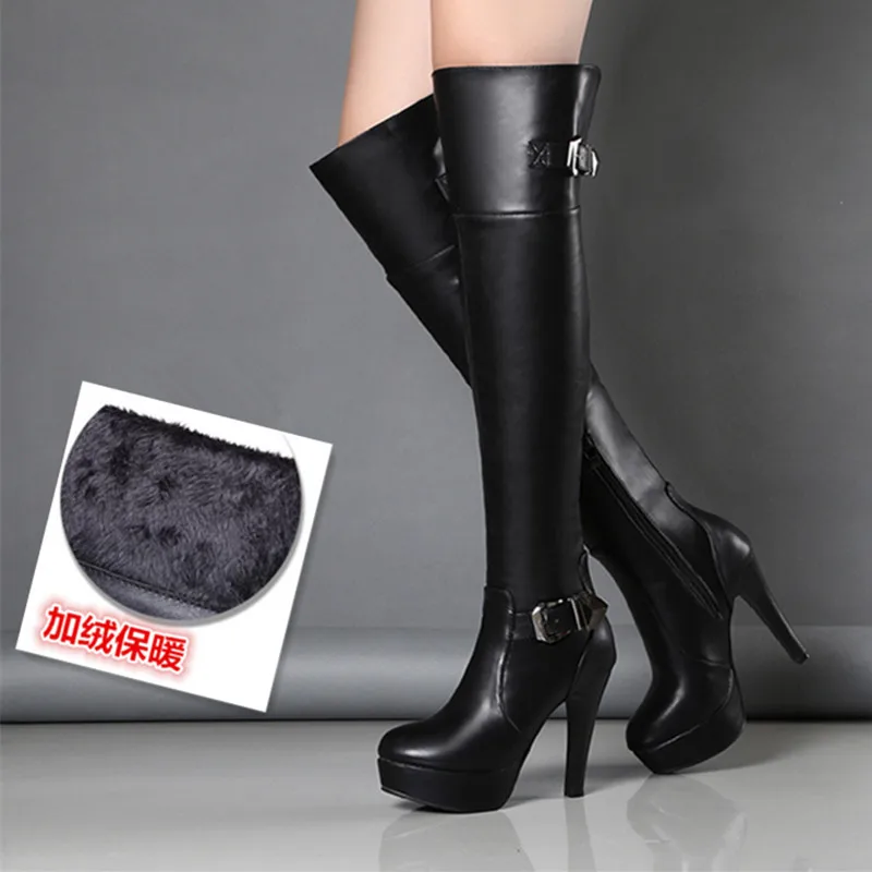 Ботфорты на толстом каблуке с боковой молнией, модные черные сапоги на высоком каблуке-шпильке с круглым носком и кожаные сапоги с бархатно... 
Ботфорты на толстом каблуке с боковой молнией, модные черные сапоги на высоком каблуке-шпильке с круглым носком и кожаные сапоги с бархатно...