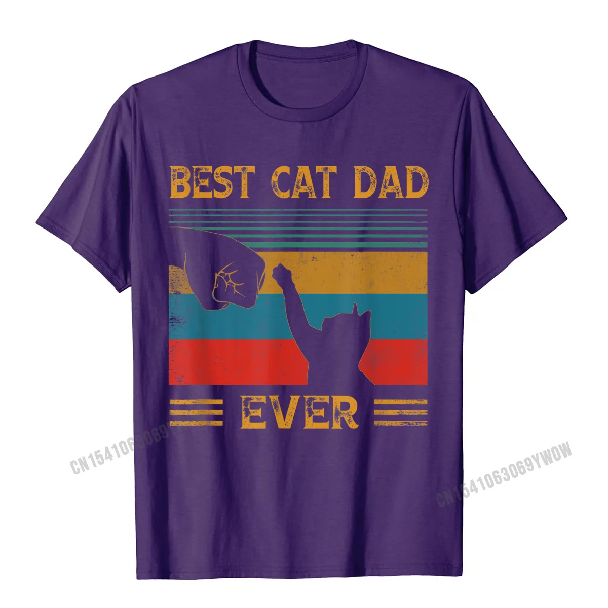 Мужская Винтажная футболка с надписью Best Cat Dad Ever Bump | одежда