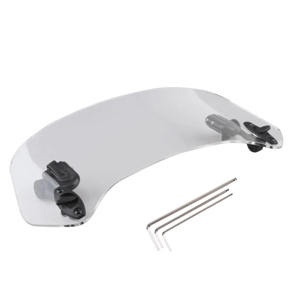370mm Motorcycle Adjustable Clip On Windshield Extension Wind Deflector