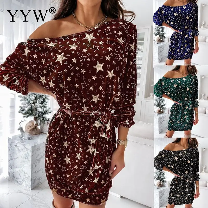Women's Long Sleeve Loose Christmas Dresses Ladies Christmas Star Print Bandage Mini Dress New Femme 2022 Fashion Spring New
Women's Long Sleeve Loose Christmas Dresses Ladies Christmas Star Print Bandage Mini Dress New Femme 2022 Fashion Spring New