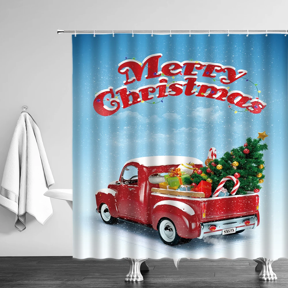 Christmas Farmhouse Red Truck Shower Curtain Room Green Christmas Tree Bathroom Decoration Curtain Polyester Belt with Hooks
Christmas Farmhouse Red Truck Shower Curtain Room Green Christmas Tree Bathroom Decoration Curtain Polyester Belt with Hooks