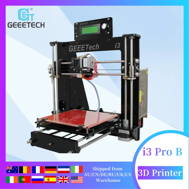 

Geeetech Prusa i3 Pro B 3D Printer Acrylic Frame High Precision Impressora DIY Kit 3d Power Failure Printing, Cloud 3D Printing