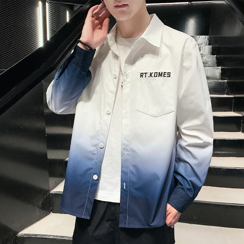 Japanese Long Sleeve Shirt Men's fashion handsome spring and autumn fashion brand loose gradient casual shirt coat men's coat
Japanese Long Sleeve Shirt Men's fashion handsome spring and autumn fashion brand loose gradient casual shirt coat men's coat
