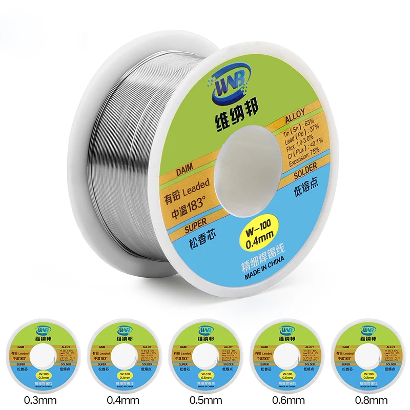 90g Rosin Core Solder Wire 0.3/0.4/0.5/0.6/0.8mm Tin Wire 183℃ Soldering Tin Wire Roll
90g Rosin Core Solder Wire 0.3/0.4/0.5/0.6/0.8mm Tin Wire 183℃ Soldering Tin Wire Roll