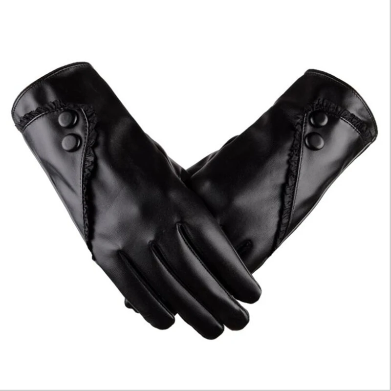 Gloves Fashion Lady Soft Leather Gloves Winter Warm Mitten Xmas Gift Black High Quality Glove Women Black Mittens
Gloves Fashion Lady Soft Leather Gloves Winter Warm Mitten Xmas Gift Black High Quality Glove Women Black Mittens