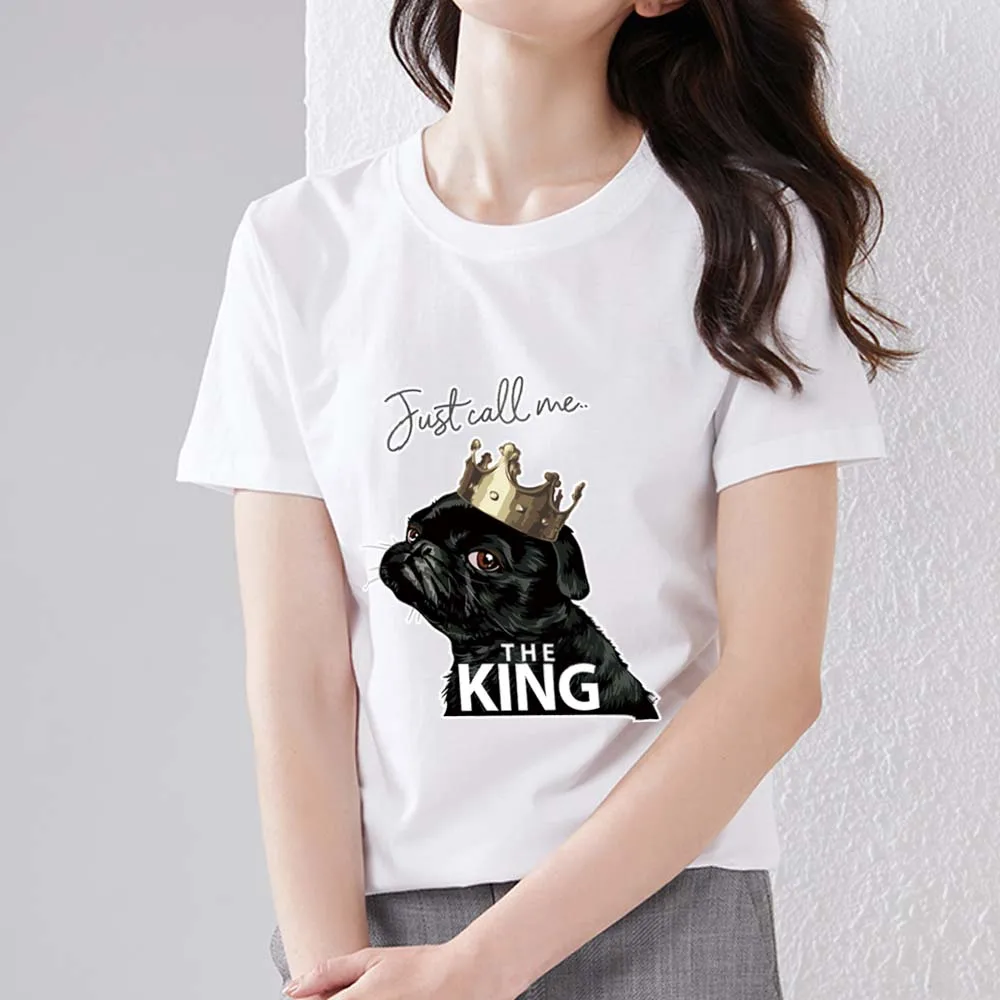 Women's Fashion T-shirt Creative Puppy King Series Pattern Top Ladies Round Neck Street Polyester Short Sleeve Shirt Casual Top
Women's Fashion T-shirt Creative Puppy King Series Pattern Top Ladies Round Neck Street Polyester Short Sleeve Shirt Casual Top