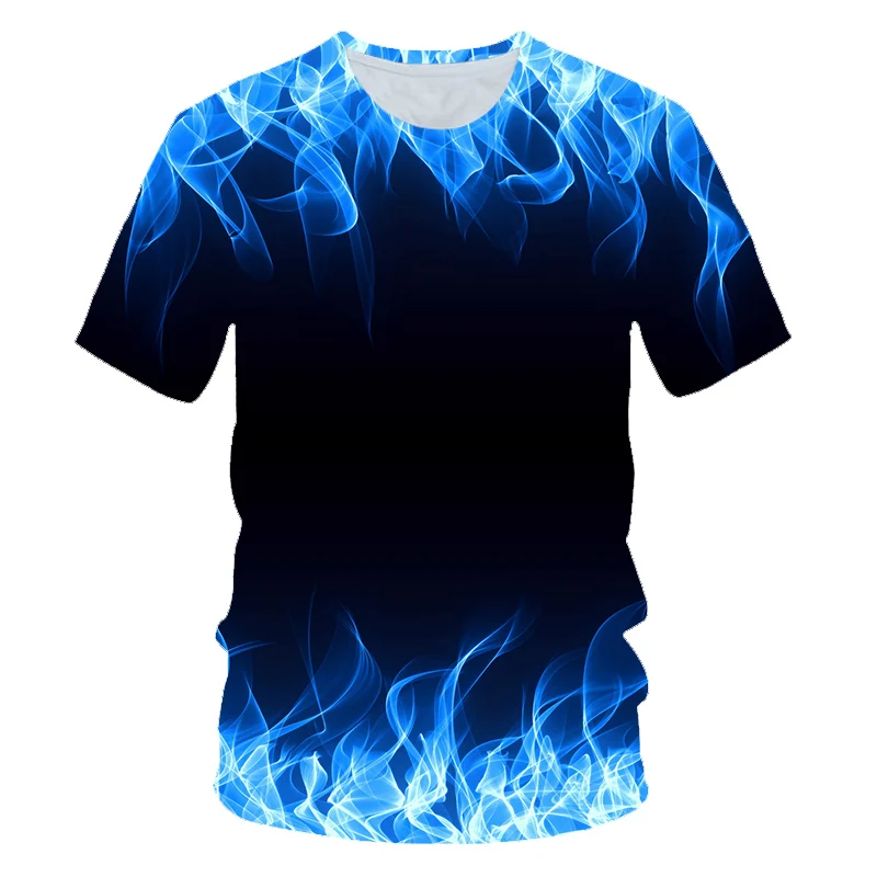 Детская Новая летняя модная 3D футболка футболки с забавным рисунком синего