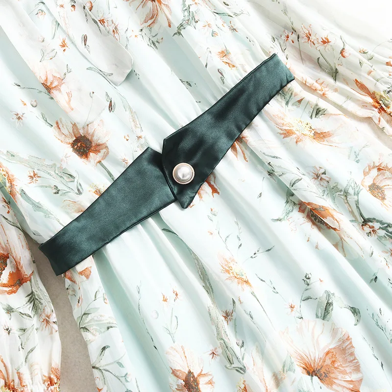 2020 The New Spring Women Flower Dress Long Sleeve Vintage Korean Fashion Elegant Ladies Party Casual Sexy Chiffon Maxi Clothes 
2020 The New Spring Women Flower Dress Long Sleeve Vintage Korean Fashion Elegant Ladies Party Casual Sexy Chiffon Maxi Clothes