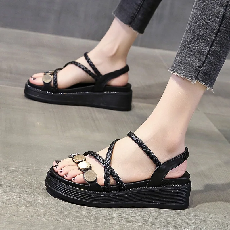Женские сандалии, Новинка лета 2021, женская обувь для отдыха на платформе, модная Ins обувь 
Женские сандалии, Новинка лета 2021, женская обувь для отдыха на платформе, модная Ins обувь