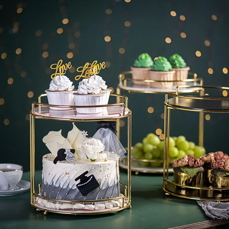 AU -Double Layer Nordic Marble Cake Display Stand Pastry Fruit Tray Golden Dessert Table Home Party Decoration Rack
AU -Double Layer Nordic Marble Cake Display Stand Pastry Fruit Tray Golden Dessert Table Home Party Decoration Rack