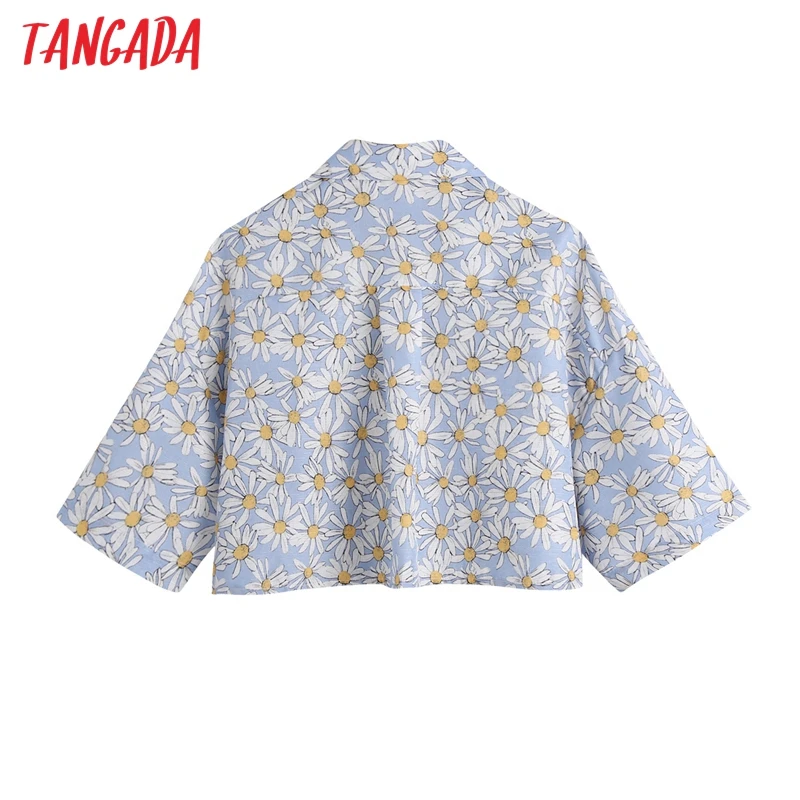 Tangada Women Flowers Print Loose Cropped Shirt Vintage Short Sleeve Patch Pockets Female Shirts Blusas Chic Tops BE621
Tangada Women Flowers Print Loose Cropped Shirt Vintage Short Sleeve Patch Pockets Female Shirts Blusas Chic Tops BE621