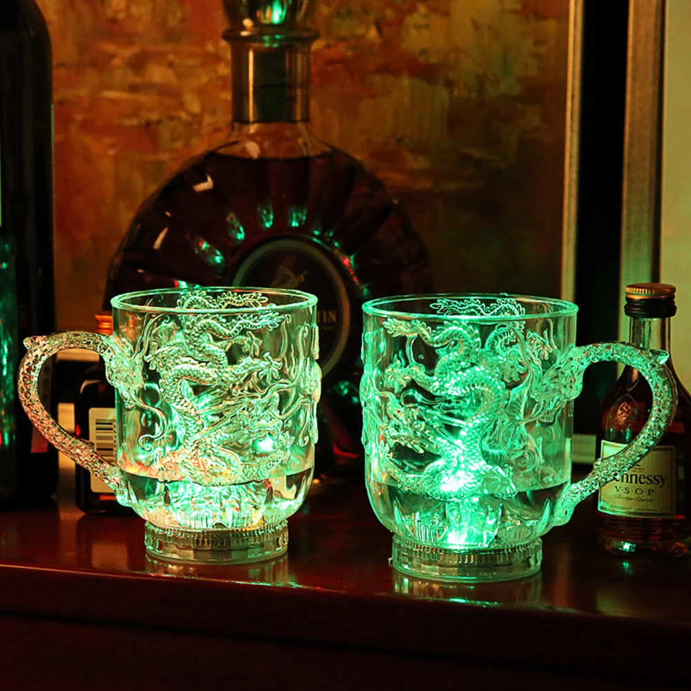 Home Party Drinkware Creative Dragon Pattern LED Inductive Rainbow Flashing Light Whisky Beer Mug Cup Bar Kitchen Accessories
Home Party Drinkware Creative Dragon Pattern LED Inductive Rainbow Flashing Light Whisky Beer Mug Cup Bar Kitchen Accessories