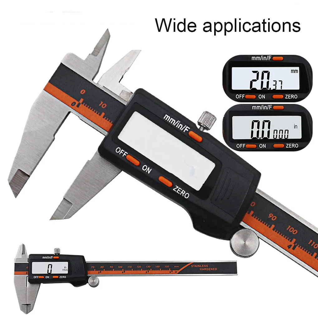 Measuring Caliper Digital 0-150mm Vernier Ruler Stainless Steel Micrometer Messschieber Battery Operated For Depth Length Tool
Measuring Caliper Digital 0-150mm Vernier Ruler Stainless Steel Micrometer Messschieber Battery Operated For Depth Length Tool