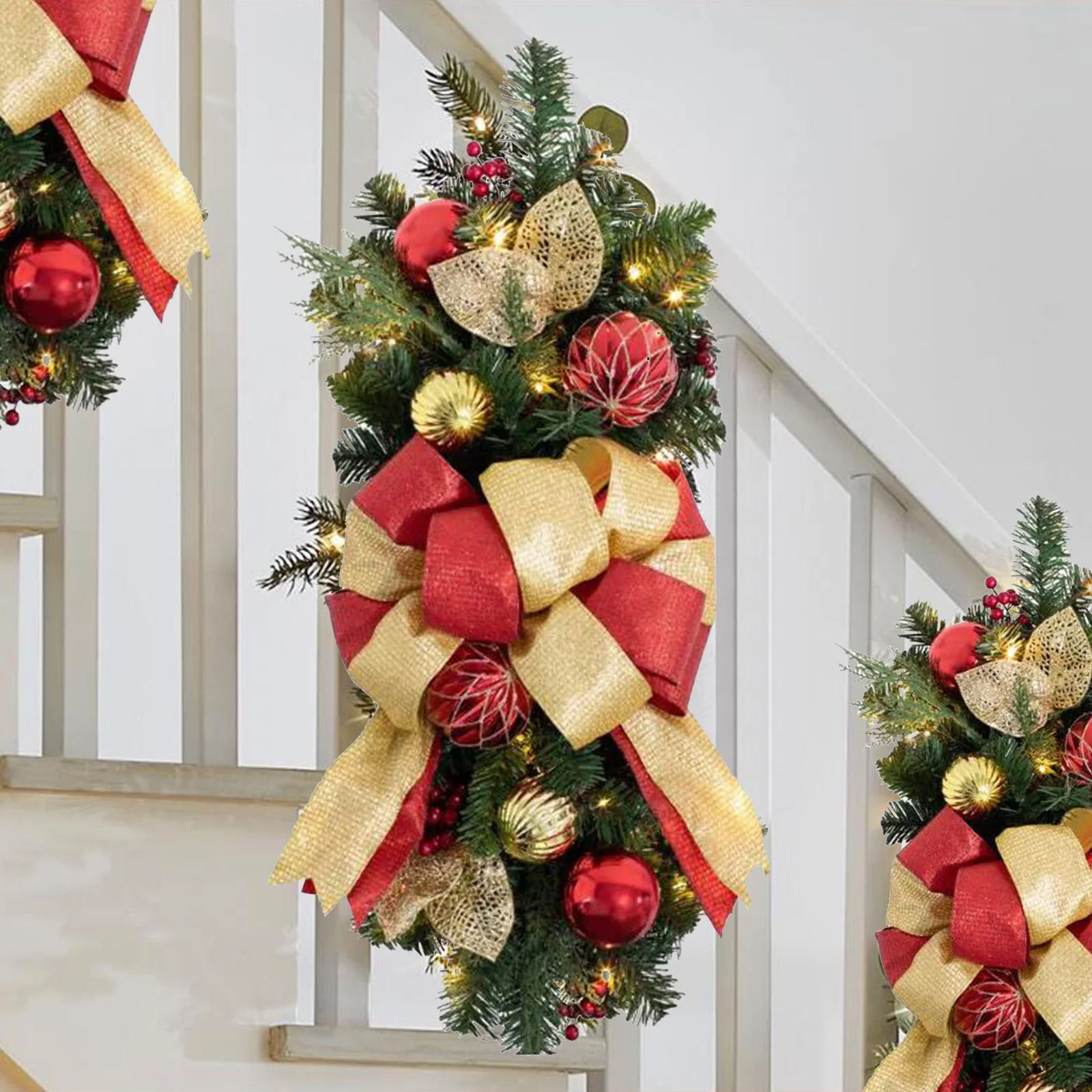 Cordless Prelit Stairs Decoration Lights Up Christmas Decoration Led Wreath Prelit Stairway Swag Trim Garland Xmas Navidad Natal
Cordless Prelit Stairs Decoration Lights Up Christmas Decoration Led Wreath Prelit Stairway Swag Trim Garland Xmas Navidad Natal