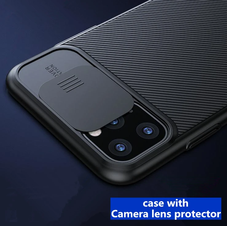 Чехол для iphone 11 pro max с защитой объектива камеры ТПУ + ПК жесткий силиконовый чехол