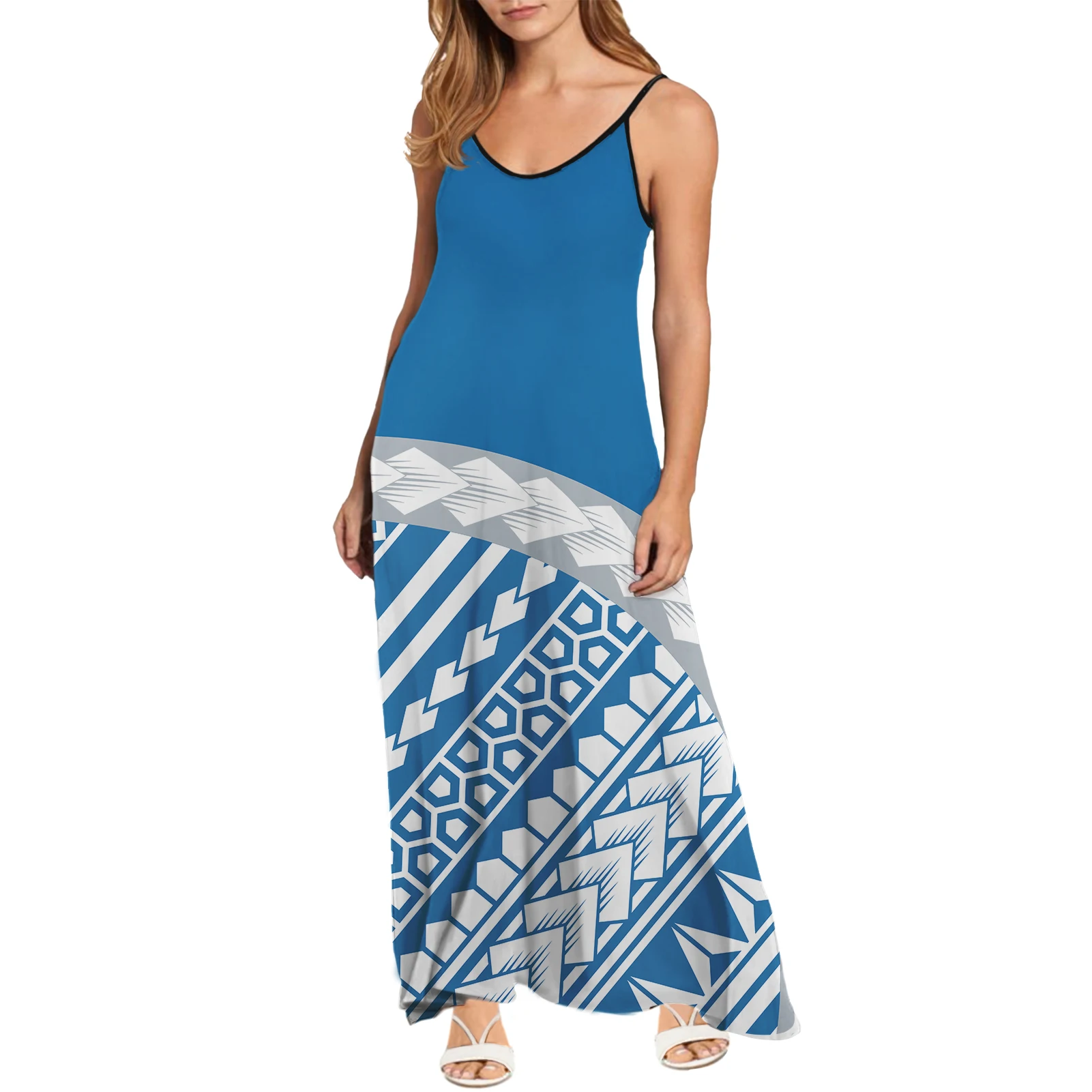 Blue White Long Sleeveless Halter Dress Hawaii Polynesia Summer Women Print Beach Travel Workwear Casual Dresses For Women 2021
Blue White Long Sleeveless Halter Dress Hawaii Polynesia Summer Women Print Beach Travel Workwear Casual Dresses For Women 2021