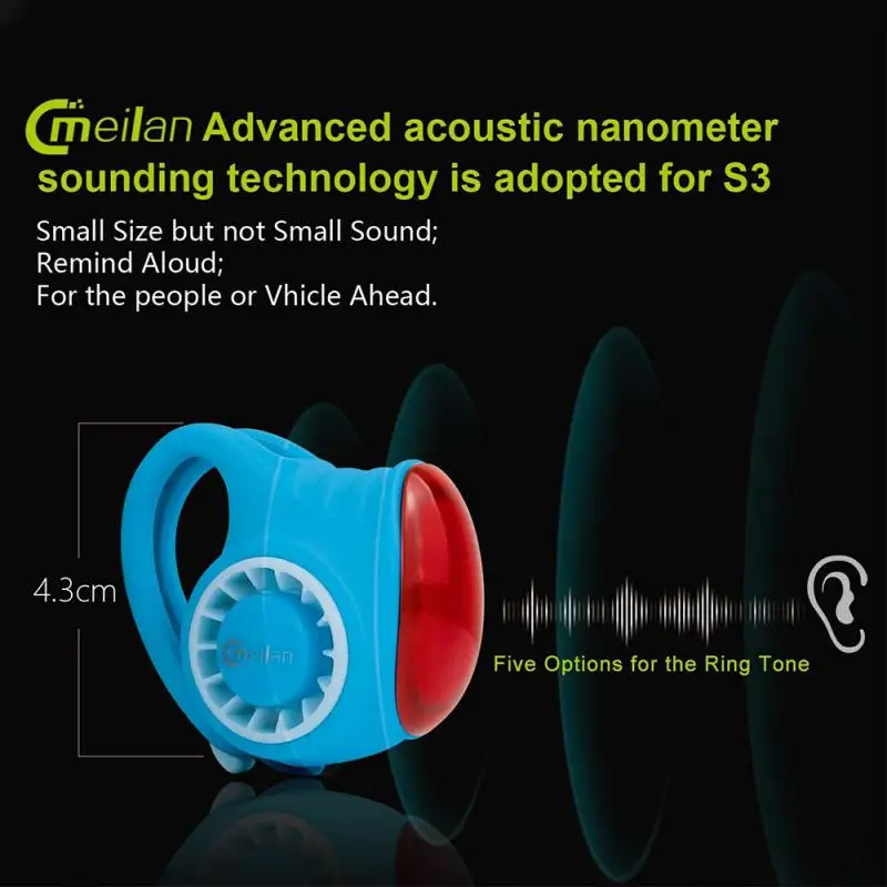 MEILAN S3 Intelligent Remote Control Electric Cycling Bell 120dB Horn Rainproof MTB Bicycle Handlebar Silica Gel Shell Ring Bike
MEILAN S3 Intelligent Remote Control Electric Cycling Bell 120dB Horn Rainproof MTB Bicycle Handlebar Silica Gel Shell Ring Bike