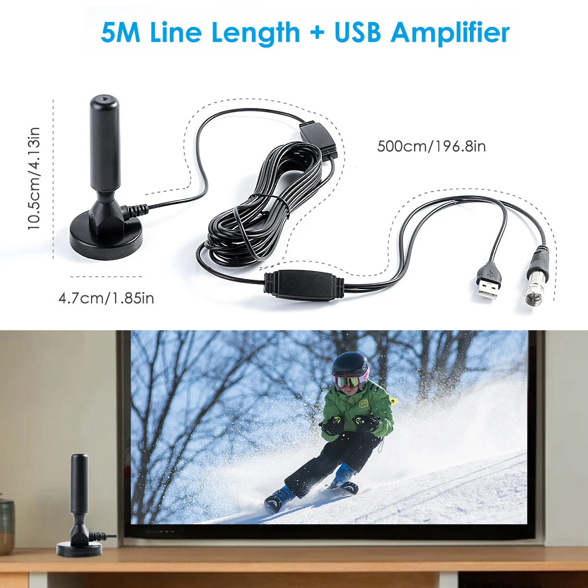 SOONHUA Indoor TV Antenna 28dBi High Gain Digital Antennas With Dual Amplifier TV Antenna 75Ohm 5V 80km
SOONHUA Indoor TV Antenna 28dBi High Gain Digital Antennas With Dual Amplifier TV Antenna 75Ohm 5V 80km