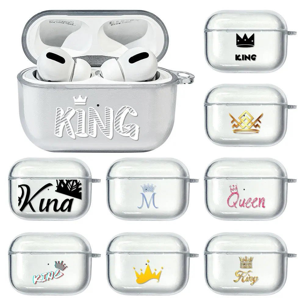 King Queen Luxury Couple Transparent Case For Apple Airpods Pro Casing Silicone Bluetooth Earphone Box for Air pods 3 Pro Cover
King Queen Luxury Couple Transparent Case For Apple Airpods Pro Casing Silicone Bluetooth Earphone Box for Air pods 3 Pro Cover