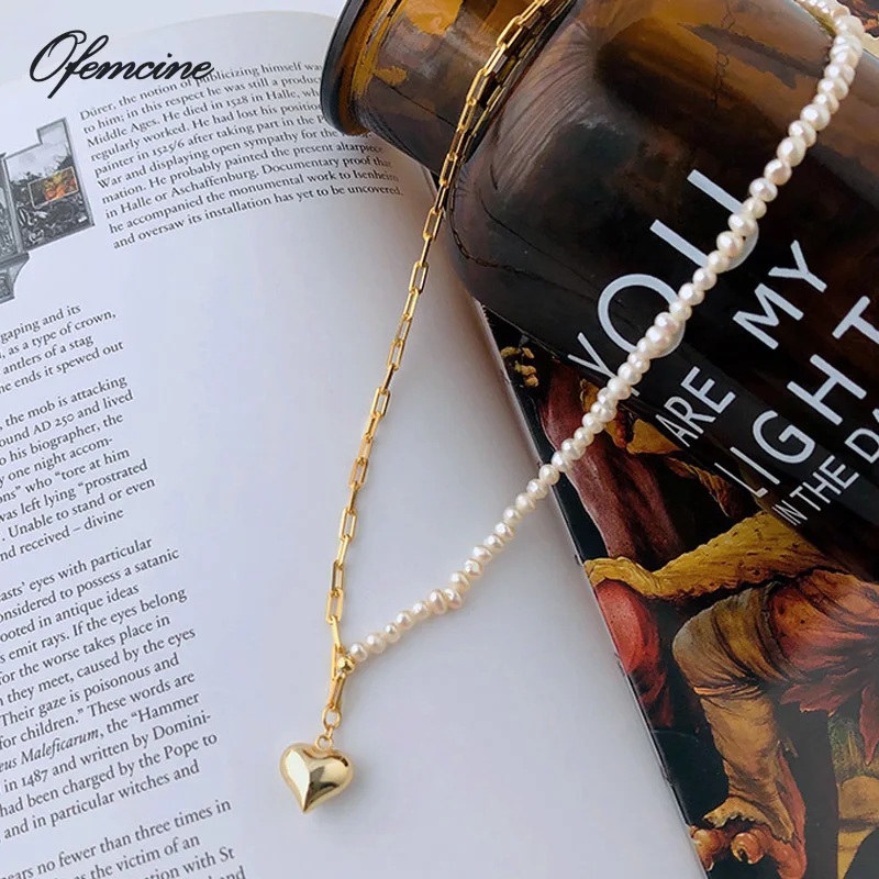 Retro Irregular Natural Baroque Pearl String Necklace for Women Gold-Plated Heart Pendant Party Jewelry Korean Trendy Chains
Retro Irregular Natural Baroque Pearl String Necklace for Women Gold-Plated Heart Pendant Party Jewelry Korean Trendy Chains