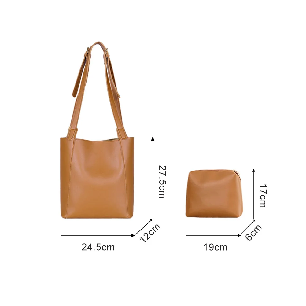 2pcs Fashion Shoulder Bag Large Capacity Bucket Handbags Women Pure Color PU Leather Clutch Simple Shopping Totes Composite Set
2pcs Fashion Shoulder Bag Large Capacity Bucket Handbags Women Pure Color PU Leather Clutch Simple Shopping Totes Composite Set
