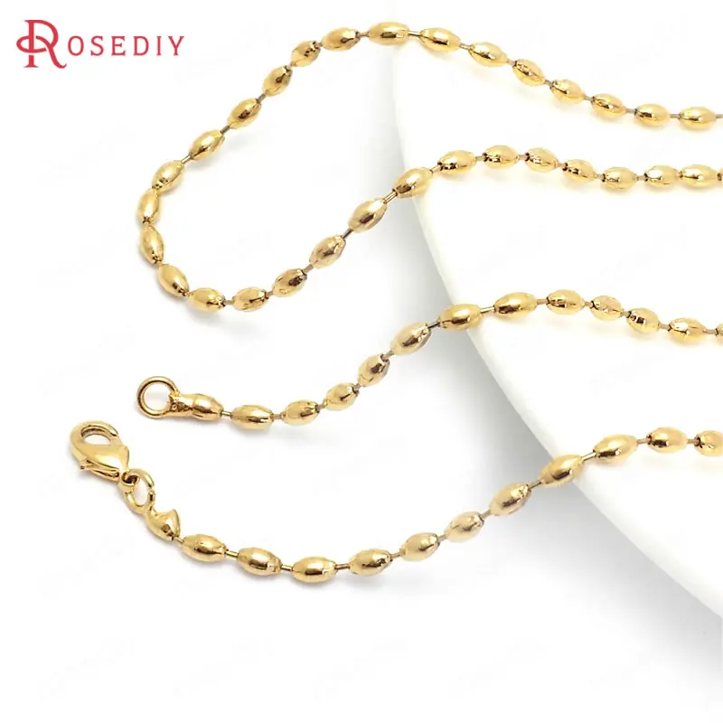 (37971)2PCS Full length 45CM 24K Gold Color Copper with Lobster Clasps Finished Necklace Chains Jewelry Making Supplies
(37971)2PCS Full length 45CM 24K Gold Color Copper with Lobster Clasps Finished Necklace Chains Jewelry Making Supplies