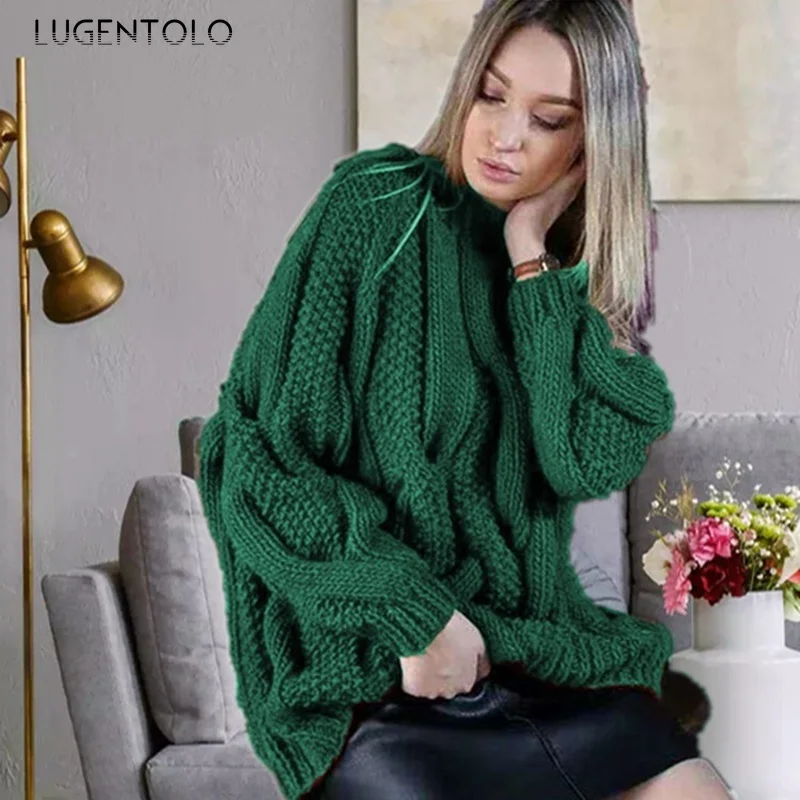 Women Sweater Autumn Winter Women's Casual Knitted Sweaters Round Neck Pullover Solid Color Twist Sweater Lugentolo
Women Sweater Autumn Winter Women's Casual Knitted Sweaters Round Neck Pullover Solid Color Twist Sweater Lugentolo